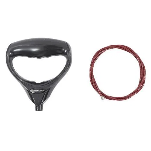 GFH-1G-DP – T-H MARINE Trolling Motor Handle, For Use With Trolling Motors Black Nylon With Stainless Steel Cable Sin...